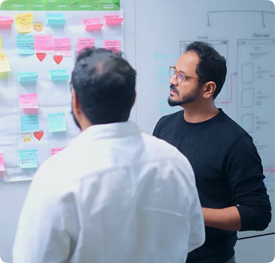 360 ONE UX Research Spinach team conducting UX research and journey mapping for the 360 ONE wealth management case study.