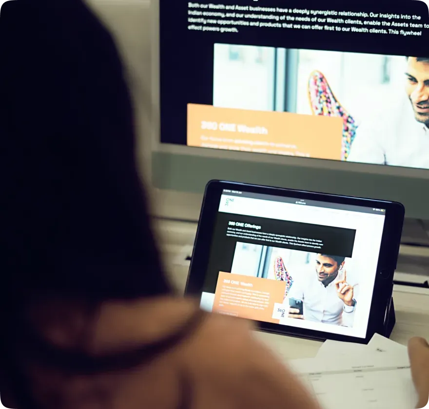 360 ONE Research Review Research review for the 360 ONE wealth management website and digital investment experience.