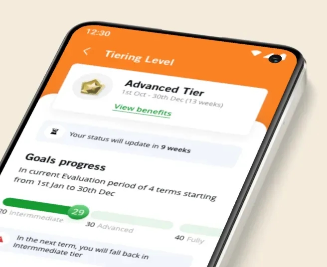 Fully App Reminder Screen Fully mobile app screen showcasing reminder timing, nutrition goals and wellness progress tracking.