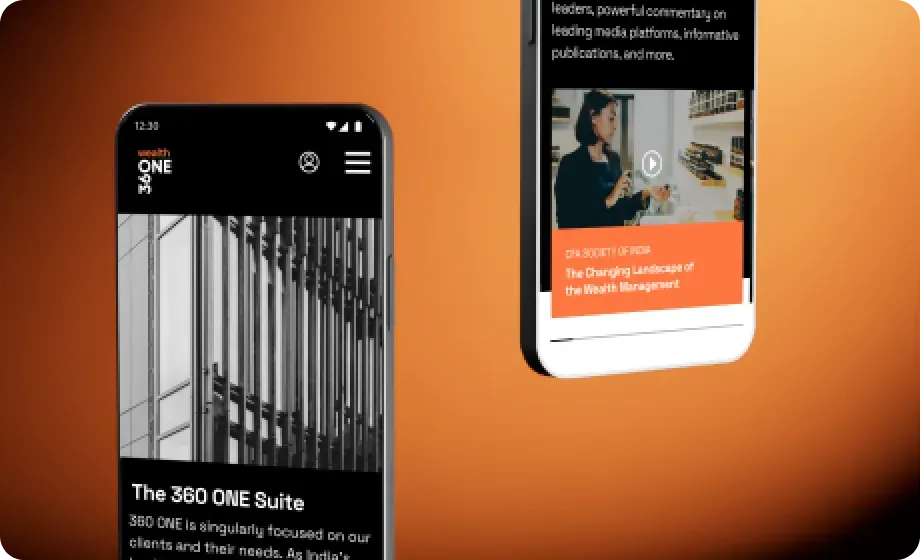 360 ONE Wealth Case Study Video 360 ONE Wealth Management website experience showcasing the premium digital journey.