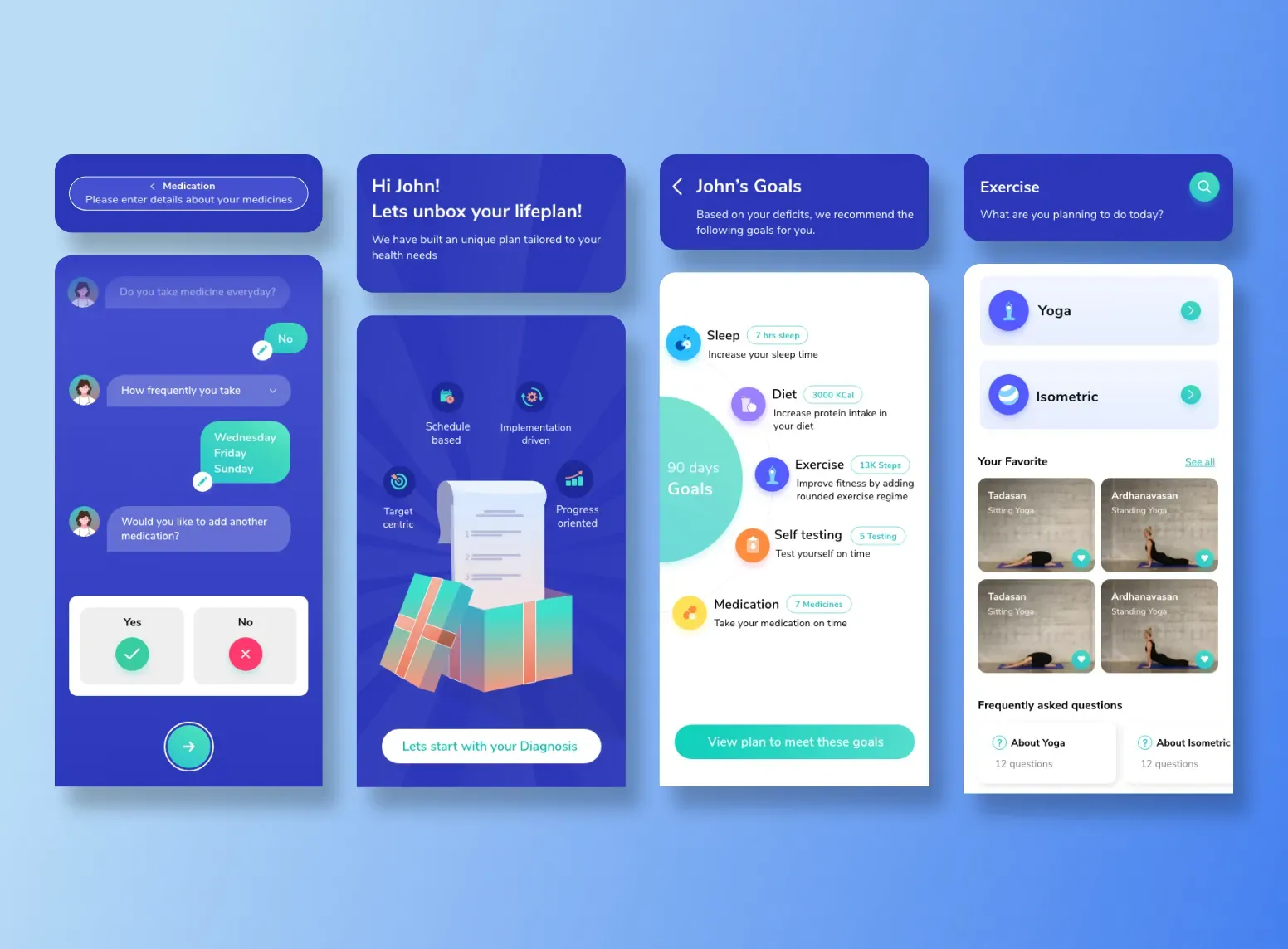 Smit.fit App Screens Smit.fit mobile app screens showing habit tracking, wellness goals and user progress interface design.